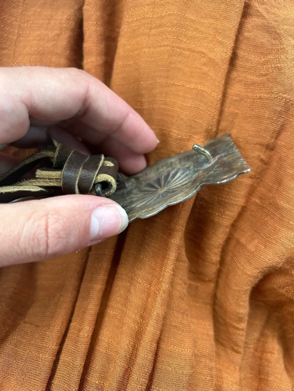 Handmade Fluted Silver Concho Belt - Picture 4 of 5